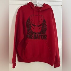 Red Predator Graphic Hoodie unisex Size Large
